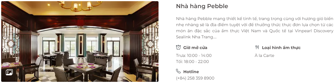 Nhà hàng hiện đại, sang trọng tại Vinpearl Discovery Sealink Nha Trang